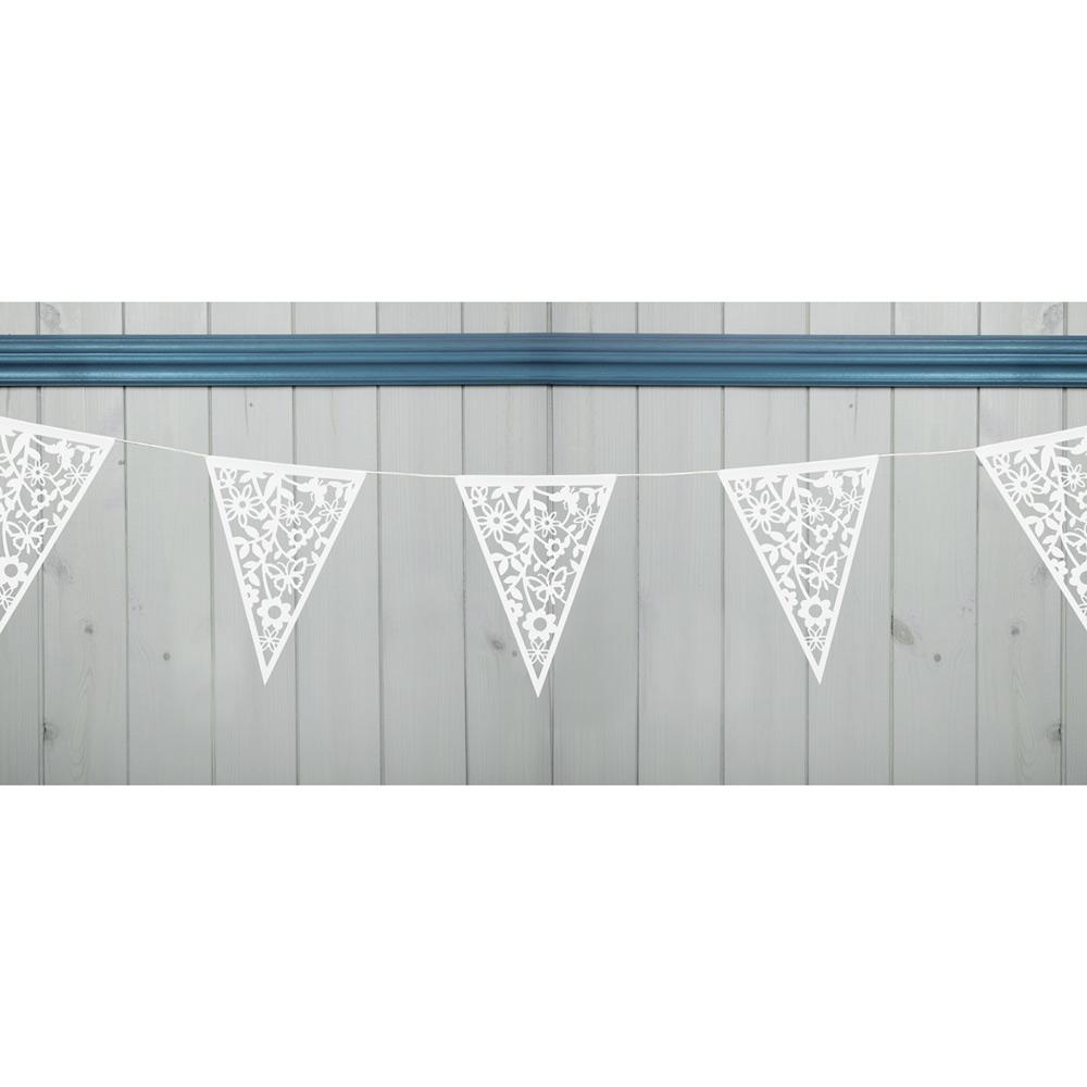 Flaggbanner hvitt mønstret - 8 meter