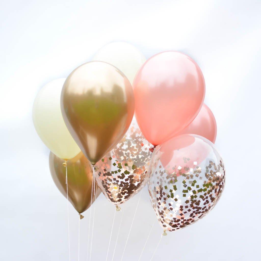 Ballongbukett, blushing rose, gjør det selv - 9 stk