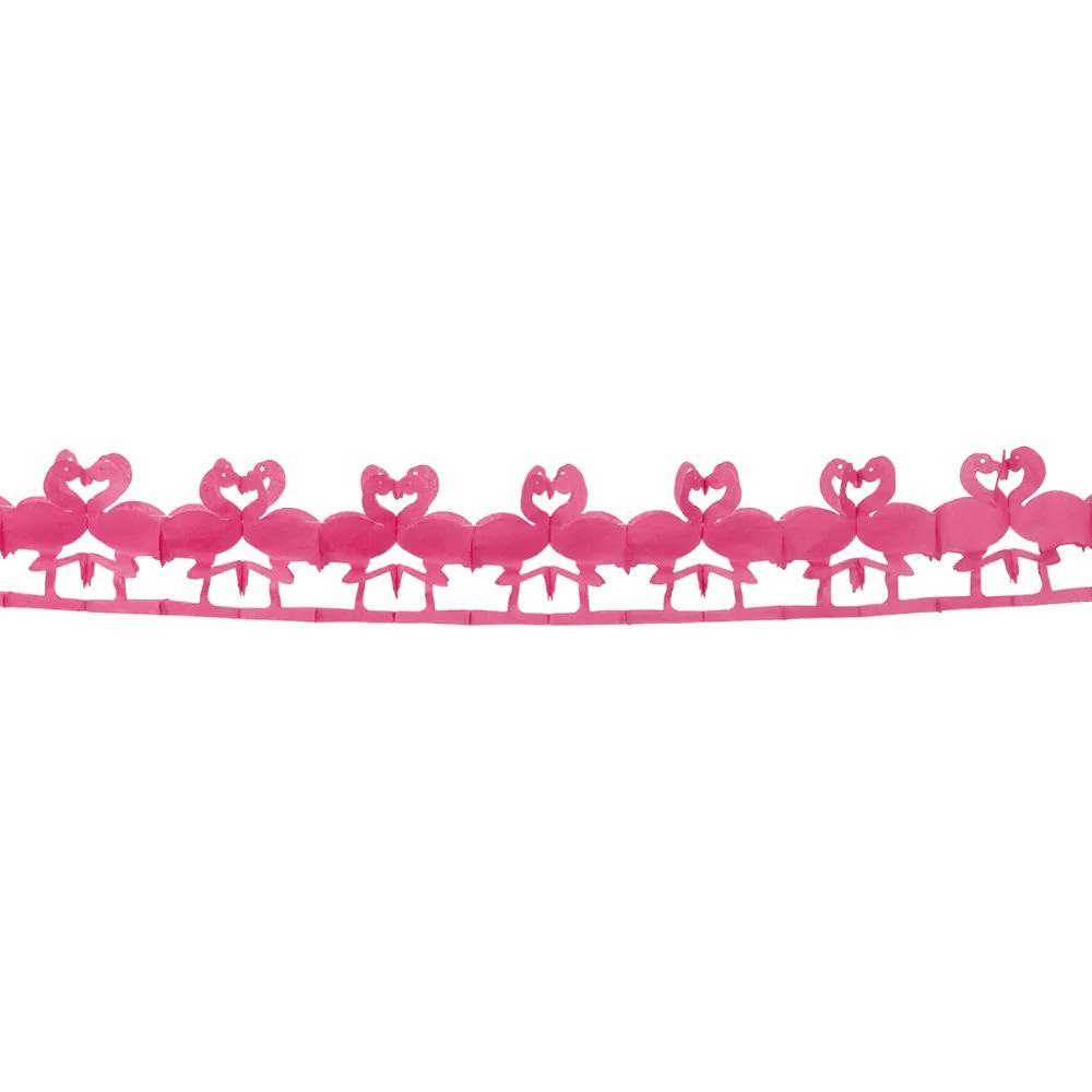 Papirgirlander, flamingoer – 250 cm