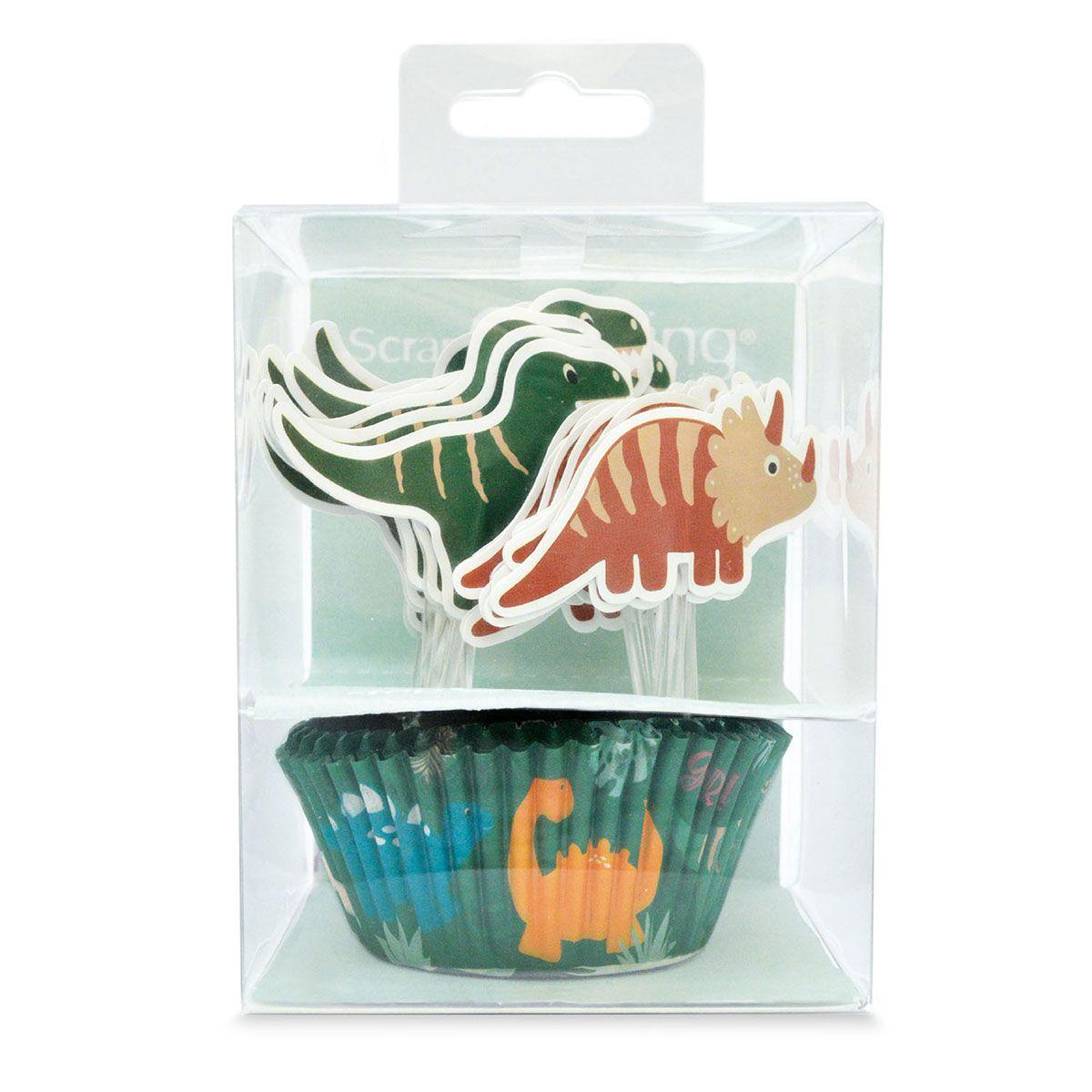 Cupcakeformer med pynt, dinosaurer – 24 stk