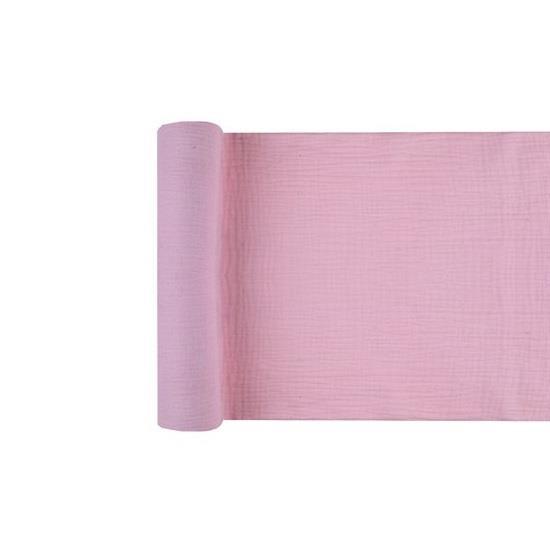Bordløper, bomull krepp rosa - 3 meter