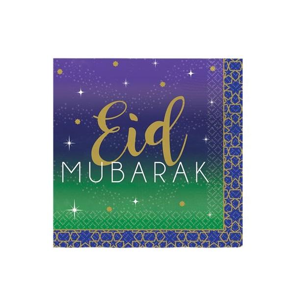 Servietter kaffe, Eid Mubarak - 16 stk