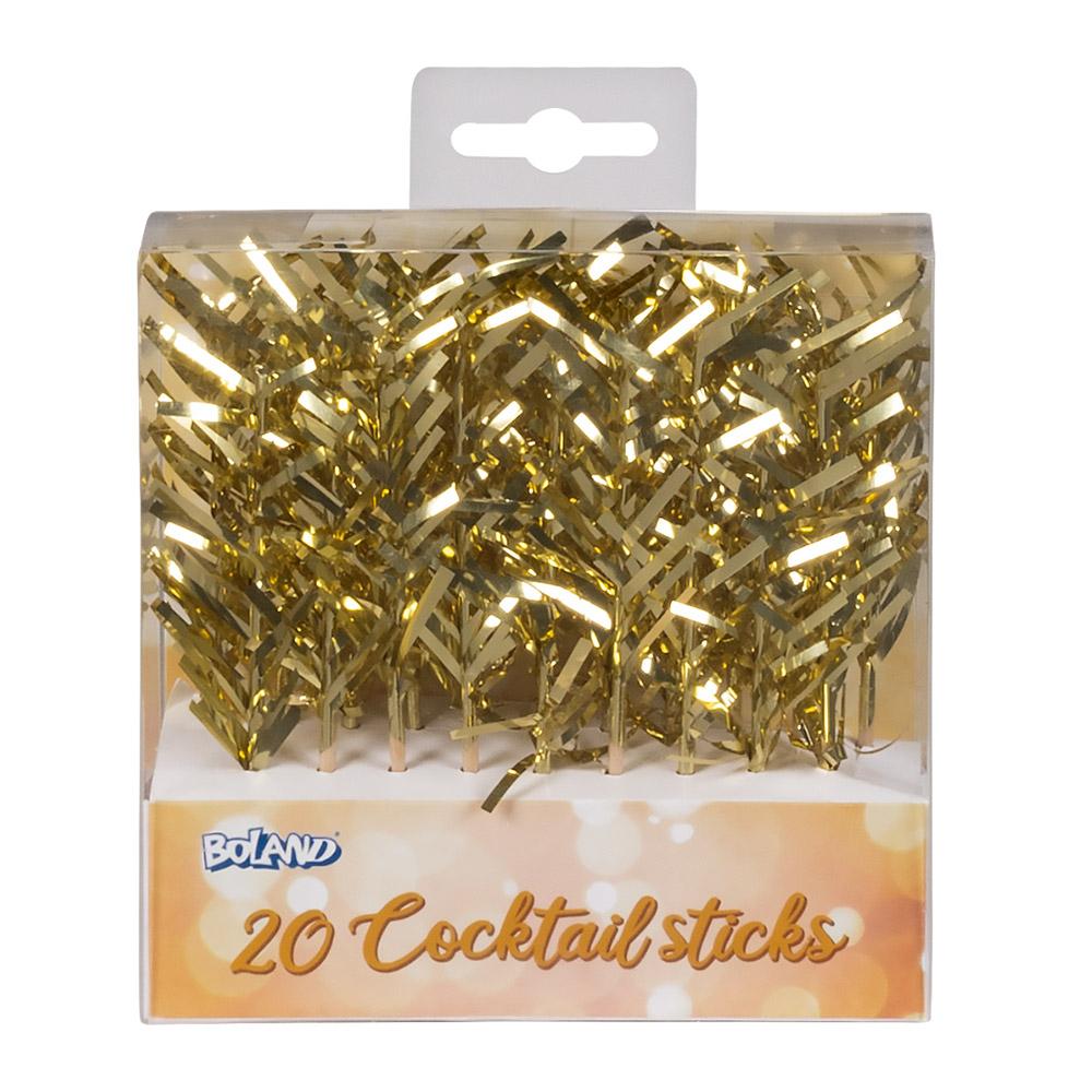 Cocktailpinner gull – 20 stk