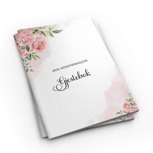 Gjestebok - Min konfirmasjon, rosa roser
