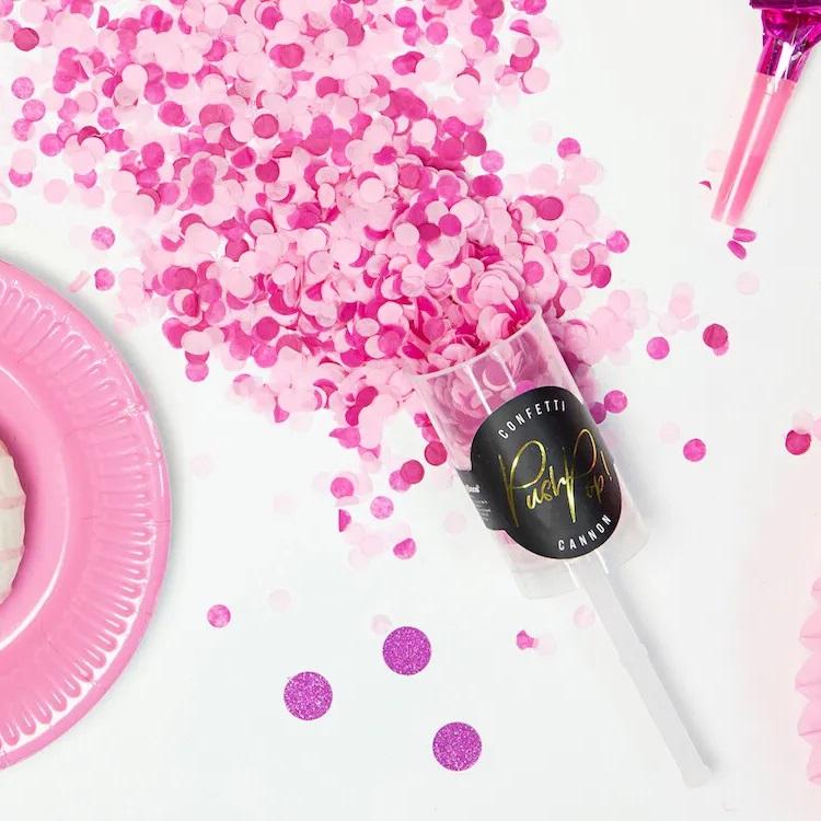 Konfettiskyter push pop - rosa miks
