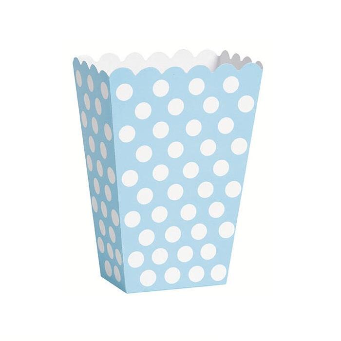 Snacksbokser polkadot lys blå – 8 stk