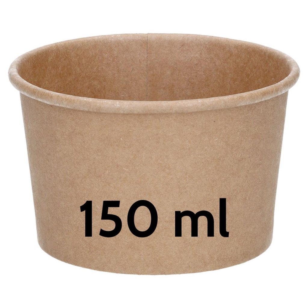 Isbeger papp, brun 150 ml - 50 stk
