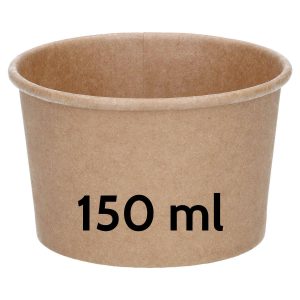 Isbeger papp, brun 150 ml - 50 stk