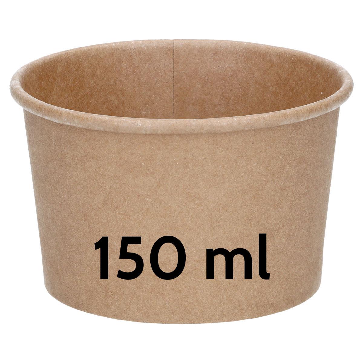 Isbeger papp, brun 150 ml - 50 stk