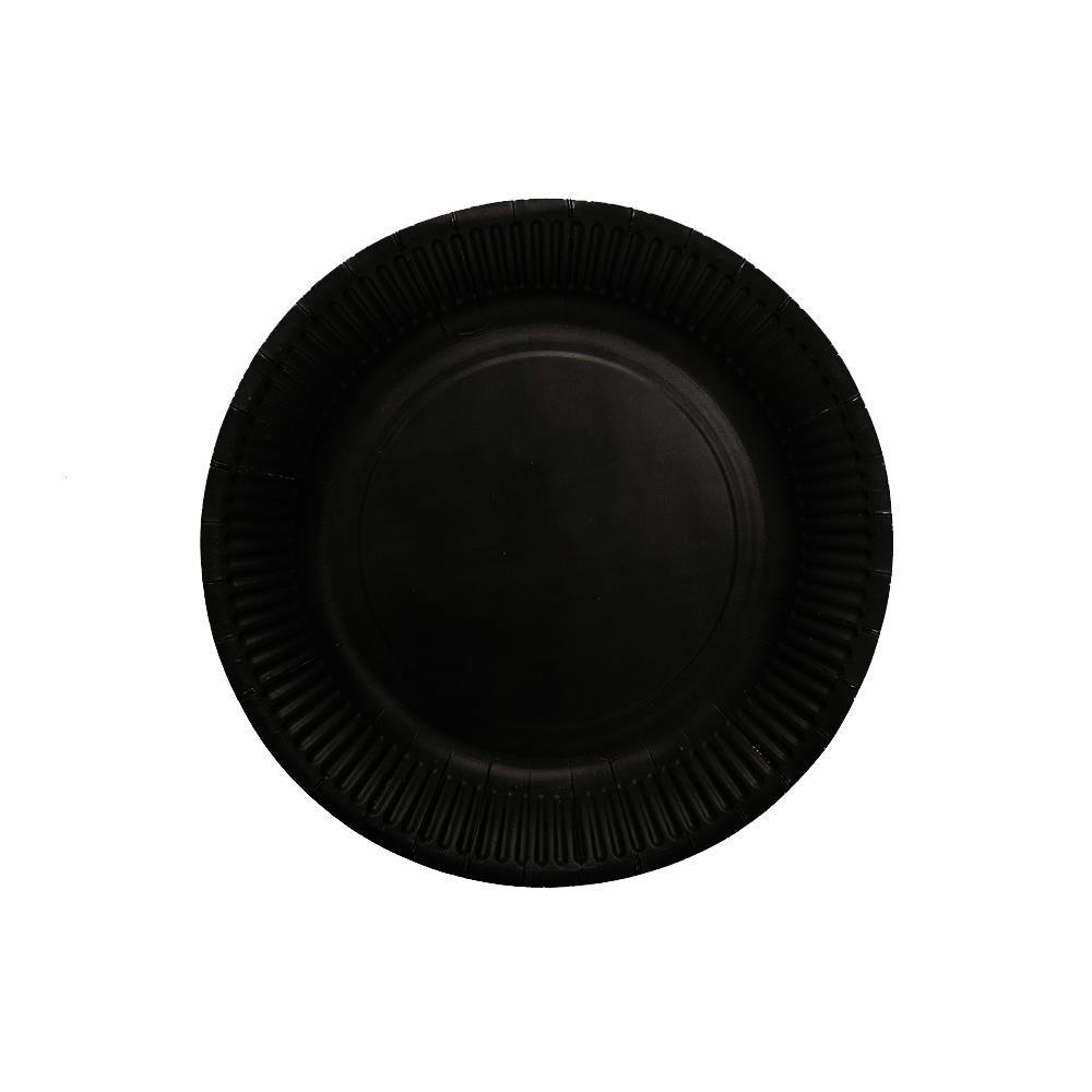 Papptallerkener 23cm, Svart - 16 stk
