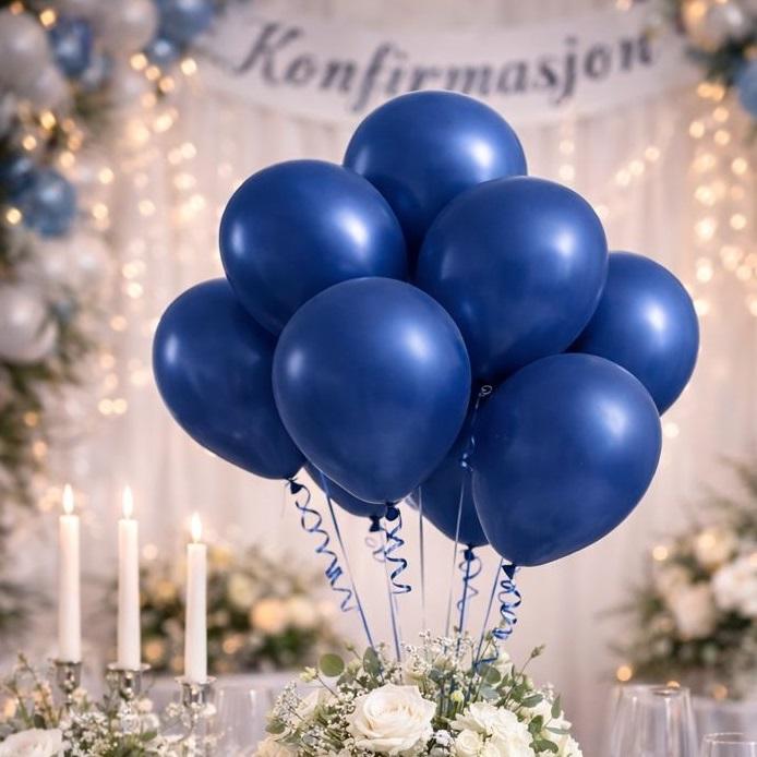 Ballonger, mørk blå - 10 stk