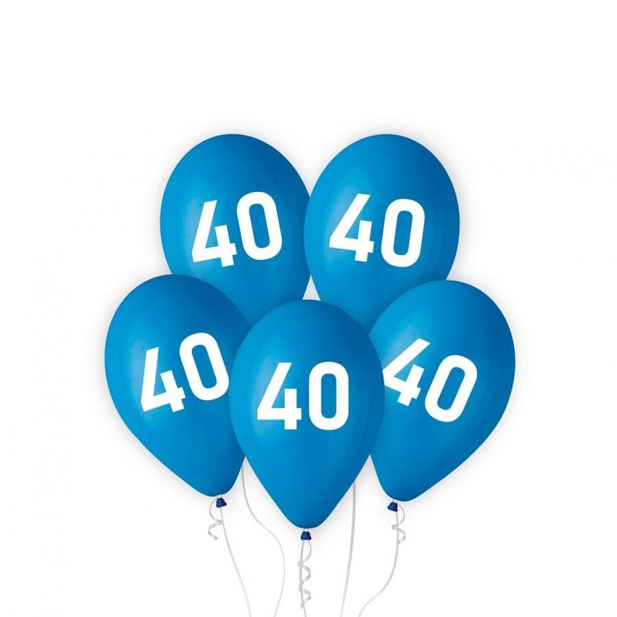 Ballonger blå, 40 - 5 stk