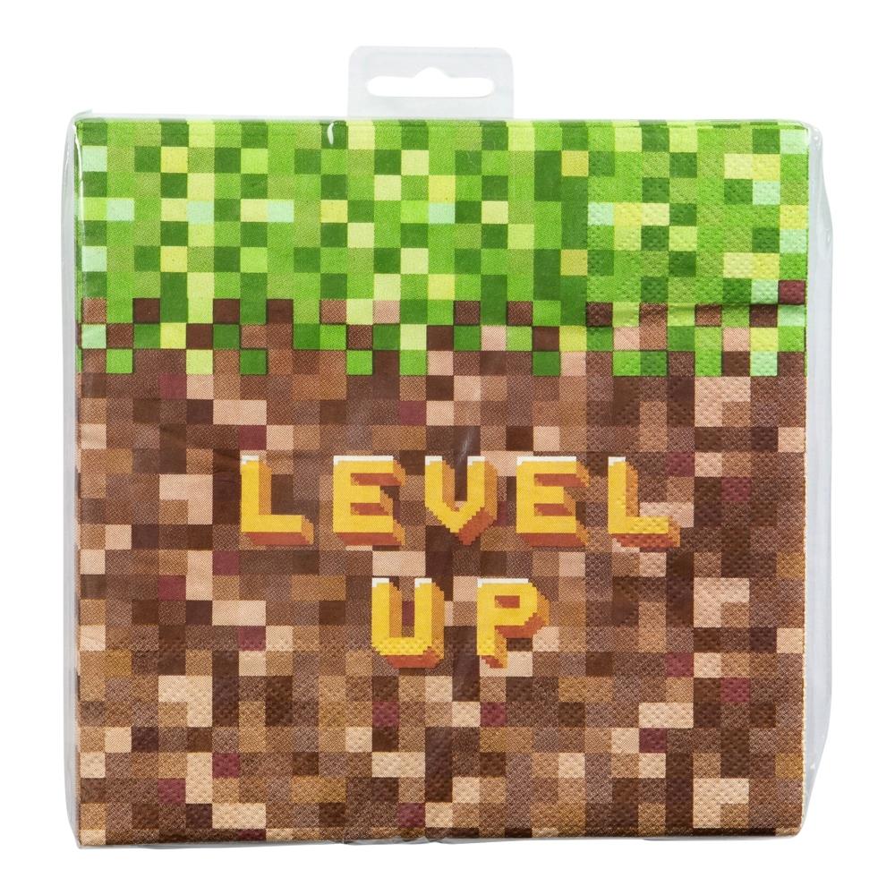 Servietter lunsj, pixler level up - 16 stk