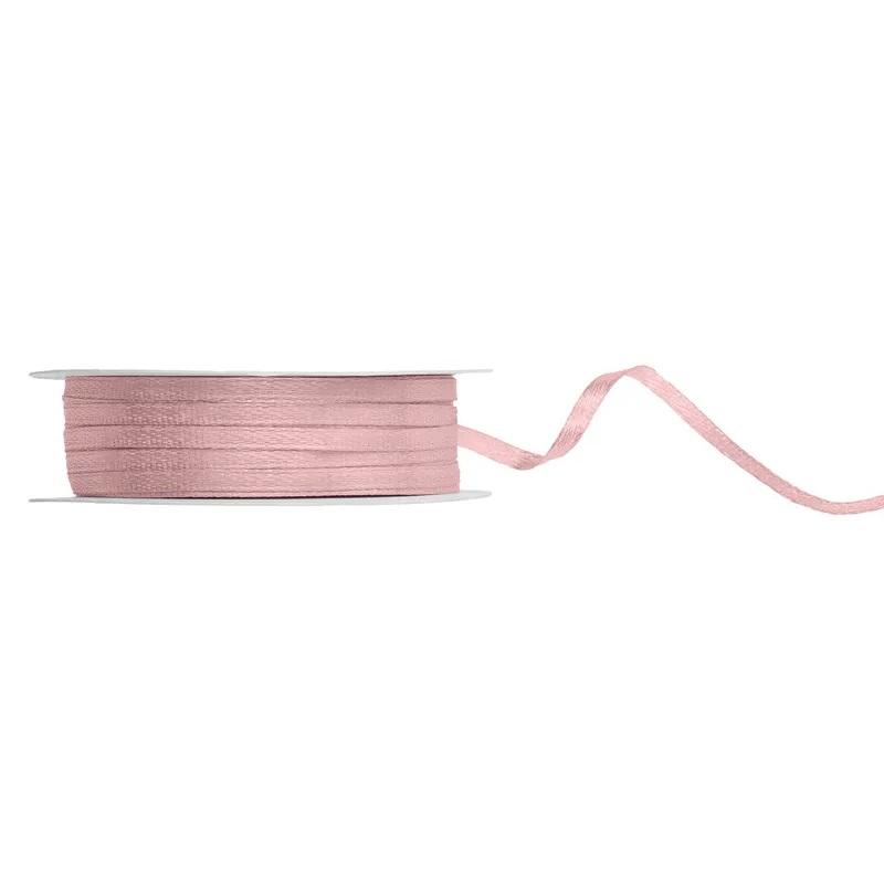 Silkebånd 3mm, lys dusty rose – 25 m