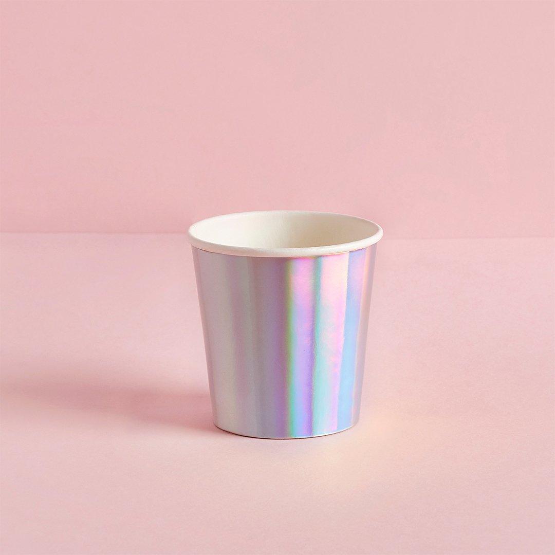 Pappkopper liten, iriserende sølv - 10 stk
