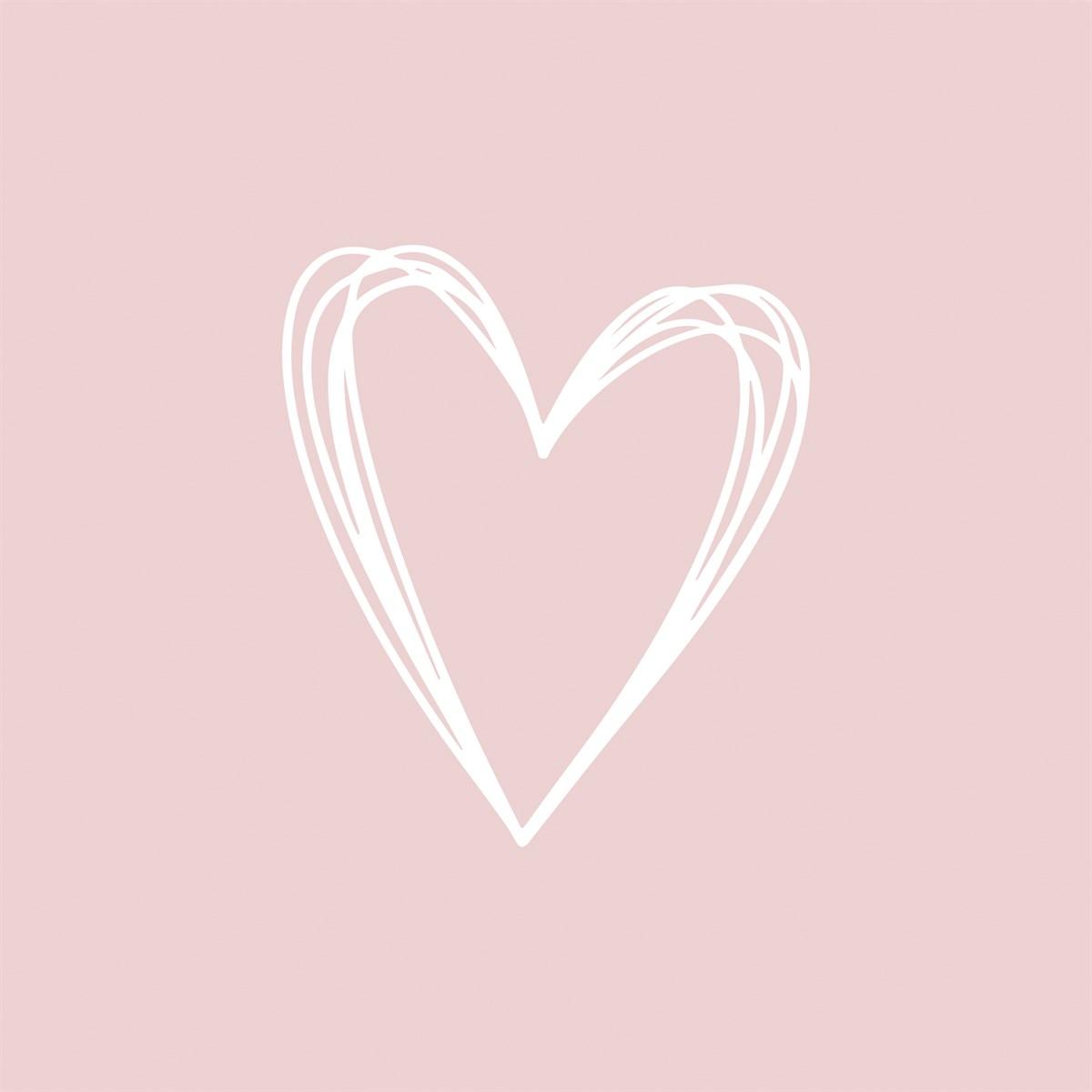 Servietter lunsj hjerte, rosa - 20 stk