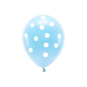 Ballonger, blå med hvite prikker - 6 stk