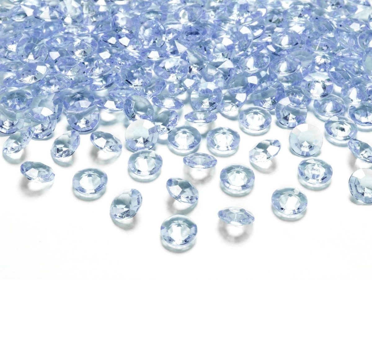 Konfetti diamanter, lys blå 12mm - 100 stk