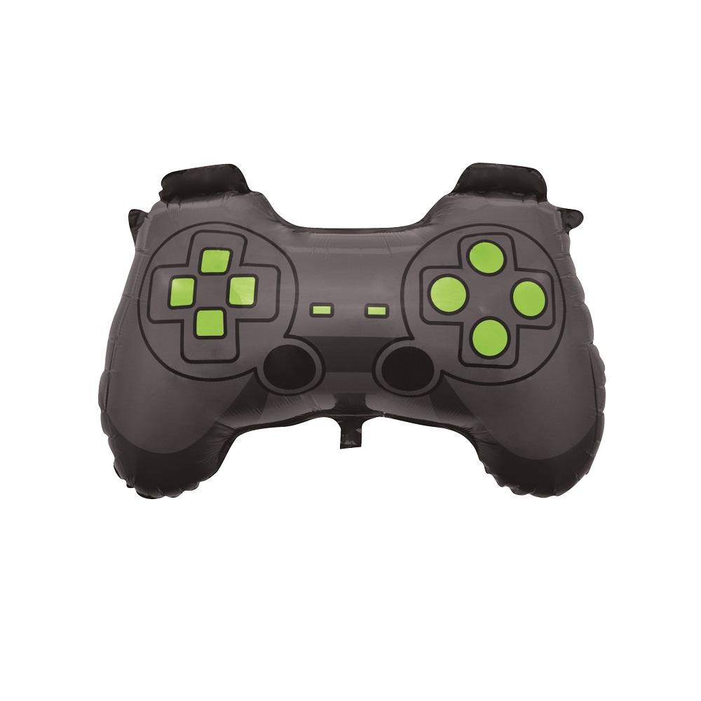 Folieballong, håndkontroll gaming grå - 46 cm