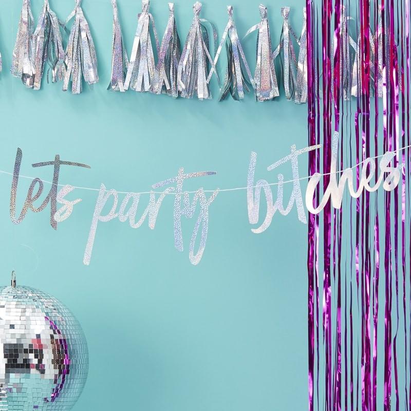 Banner sølv - Lets Party Bitches