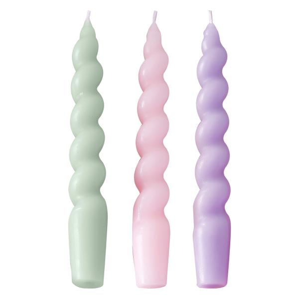 Kronelys, 3 stk - Pasteller
