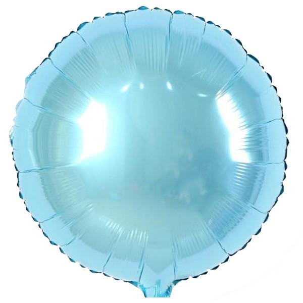 Folieballong, rund 46 cm - lys blå