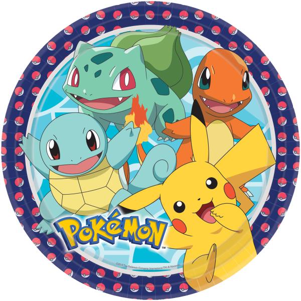 Papptallerkener, Pokemon - 8 stk