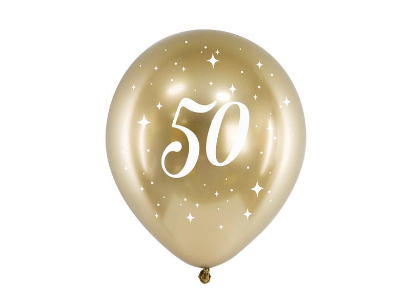 Ballonger chrome gull 50, 30 cm - 6 stk