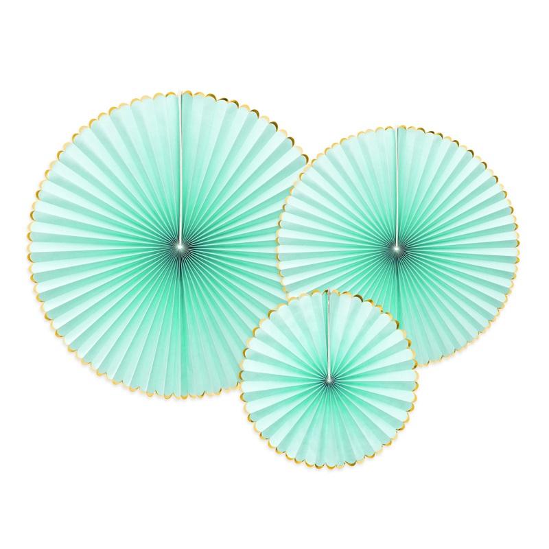 Papirvifter, mint med gullkant – 3 stk