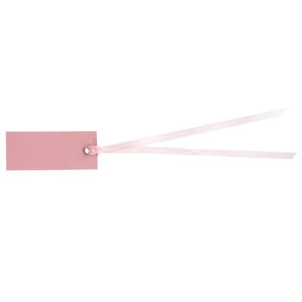 Bordkort etikett, lys rosa - 12 stk