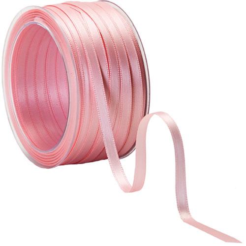 Silkebånd 6mm, lys rosa – 25 m