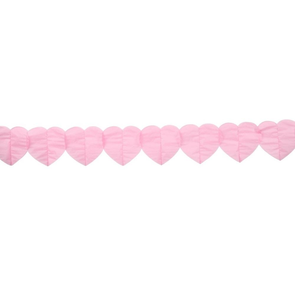 Girlander hjerter, lys rosa - 6 meter