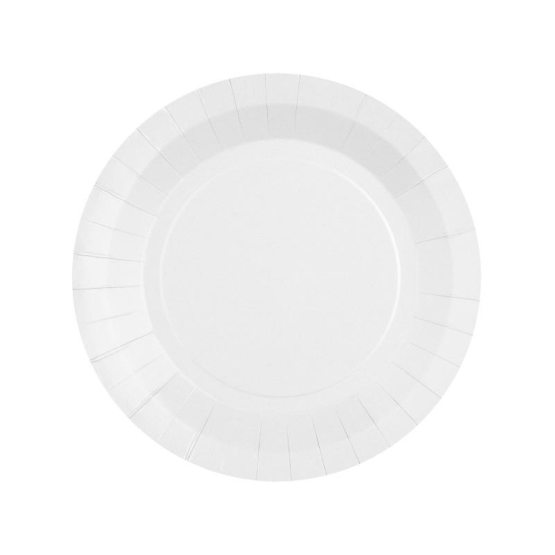 Papptallerkener 22 cm, hvit - 10 stk