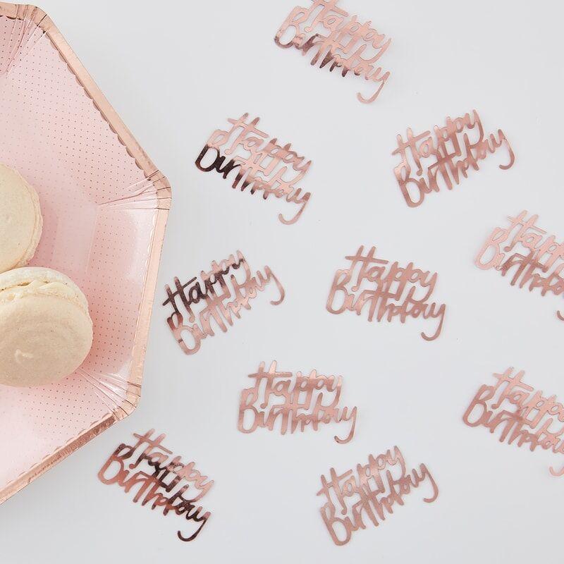 Bordkonfetti, happy birthday - rosegull