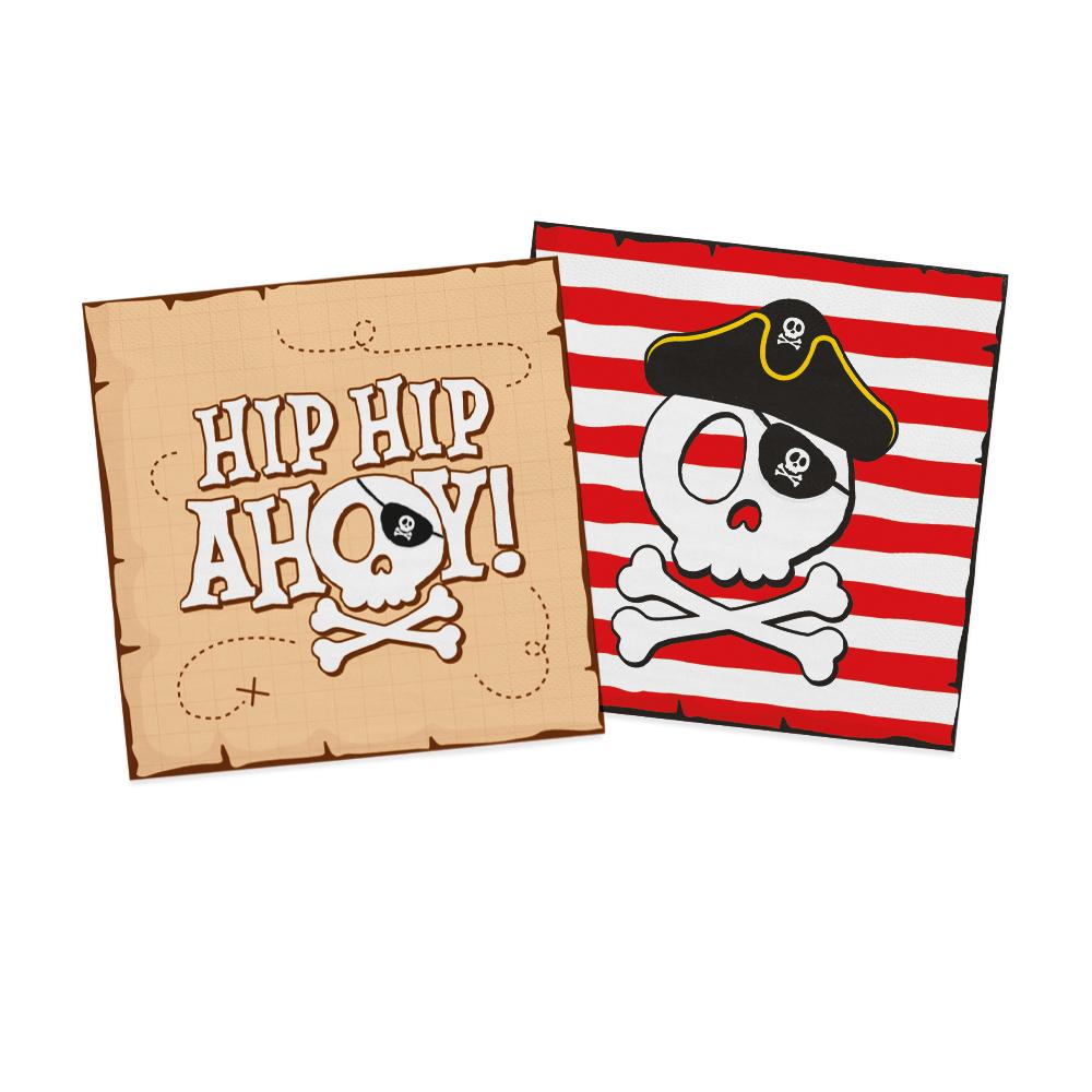 Servietter, Pirat Hip hip Ahoy - 20 stk