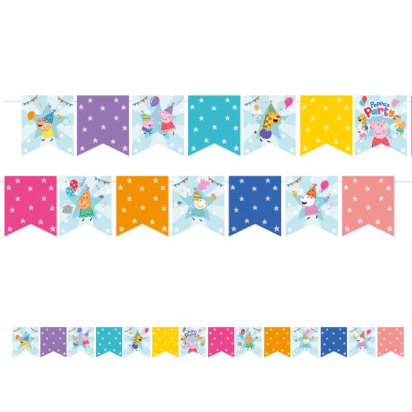 Flaggbanner farger - Peppa Gris