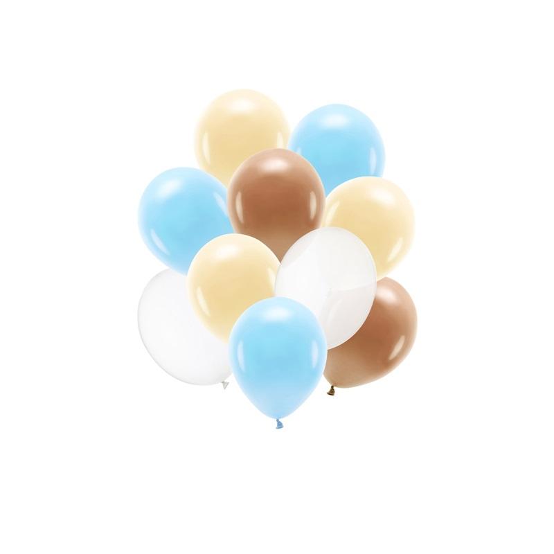 Ballonger, natur og blå - 10 stk