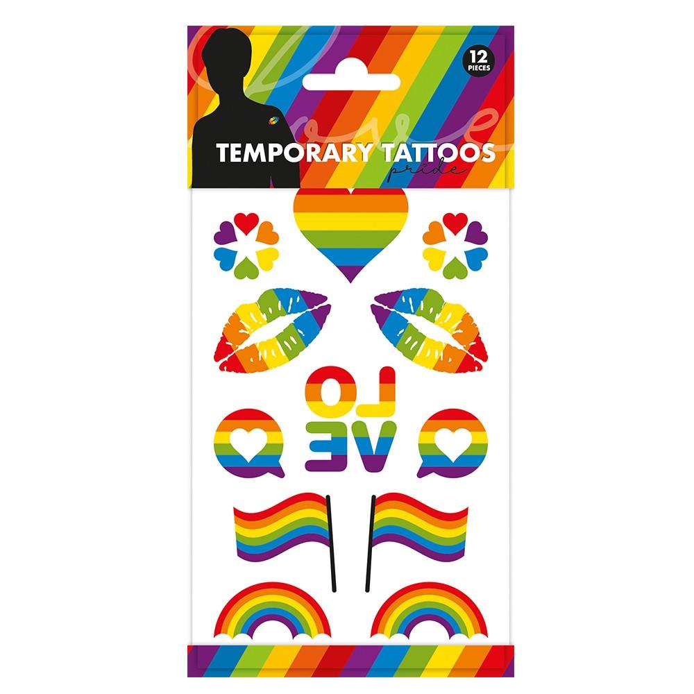 Midlertidige tatoveringer, pride - 12 stk