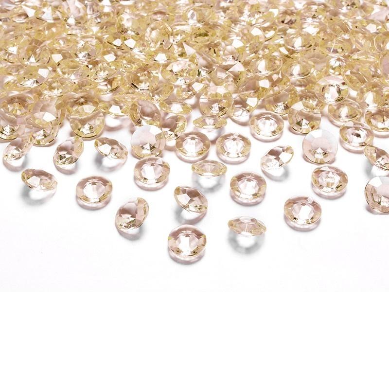 Konfetti diamanter, fersken 12mm - 100 stk