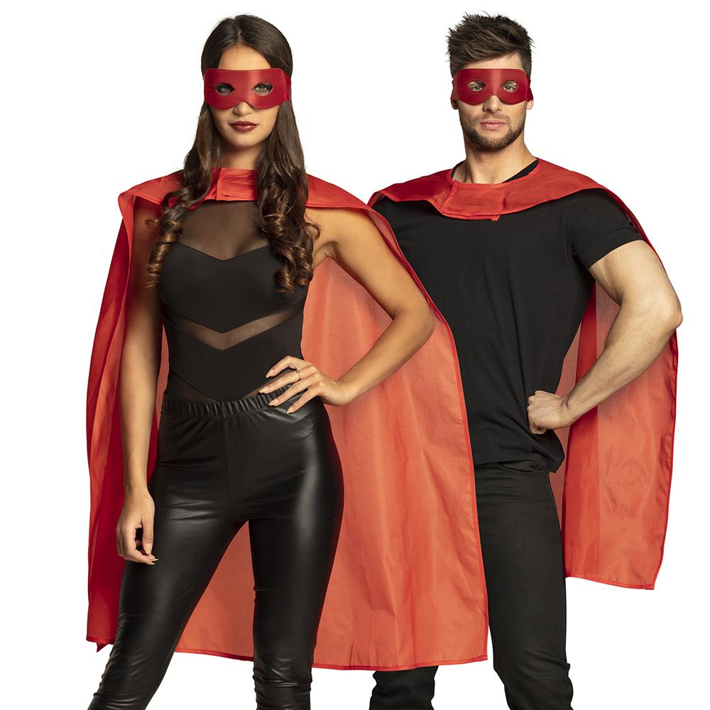 Superheltkappe og maske - rød