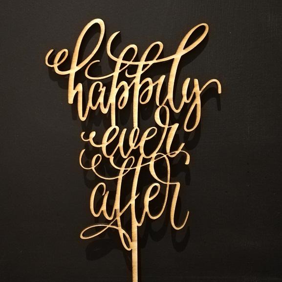 Kakepynt treverk - Happily ever after