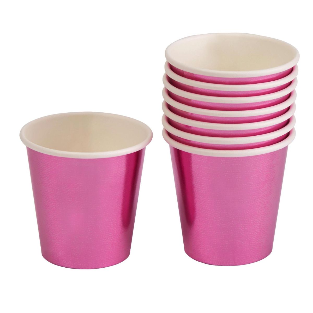 Pappkopper metallic rosa, mini - 8 stk