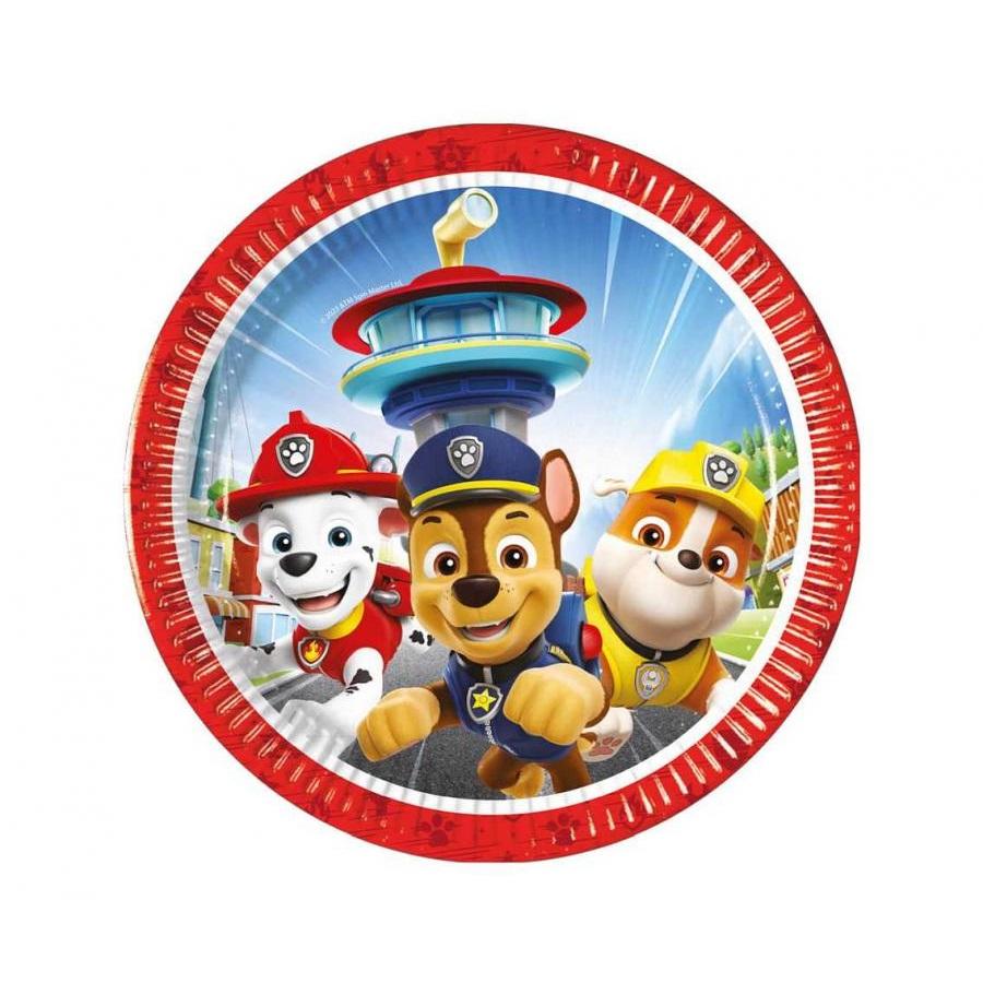 Papptallerkener 20cm, Paw patrol filmen - 8 stk