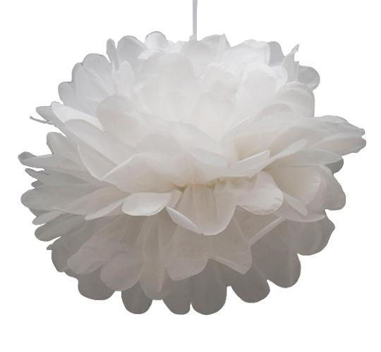 Pompom hvit - 30 cm