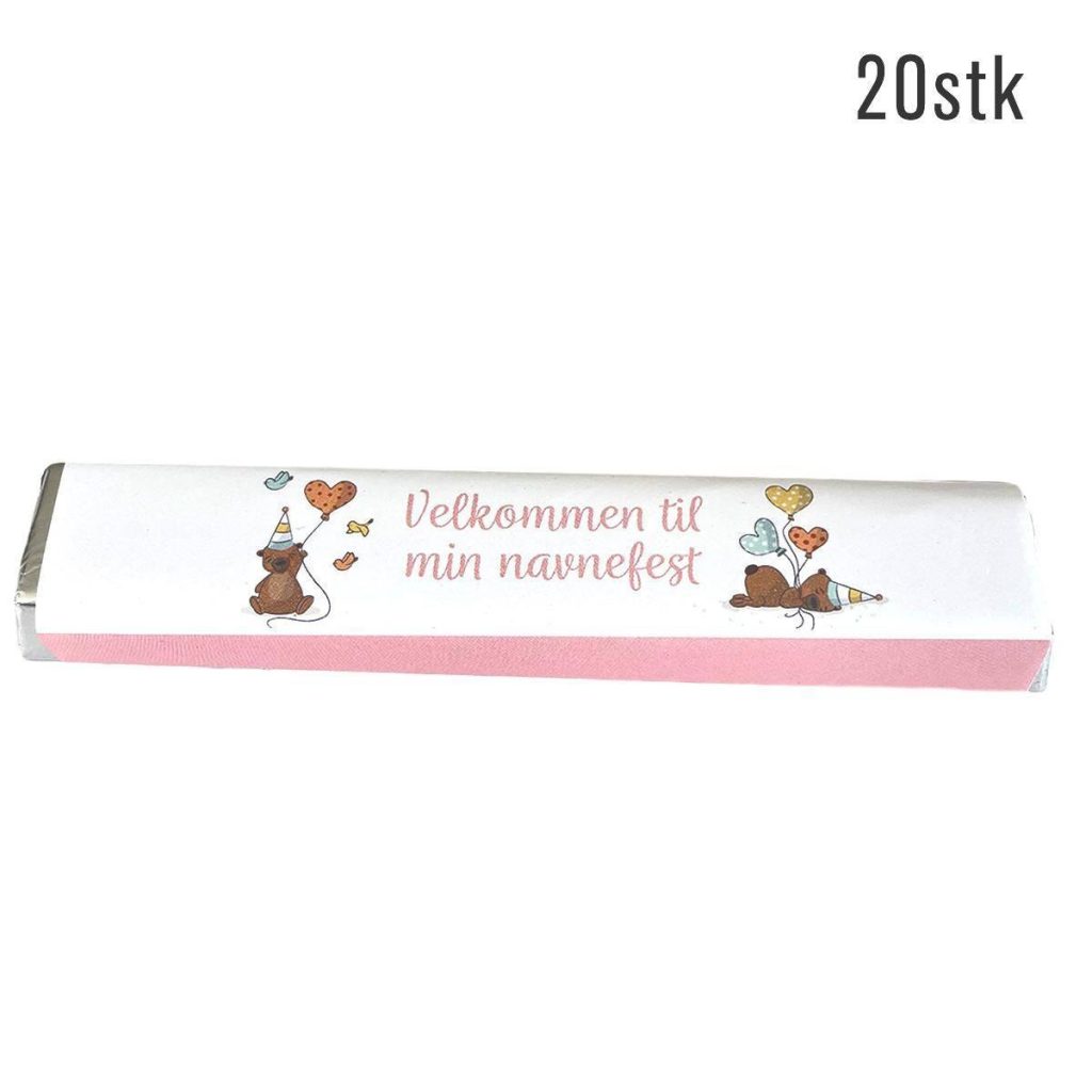 Kinder omslag, Navnefest rosa - 20 stk