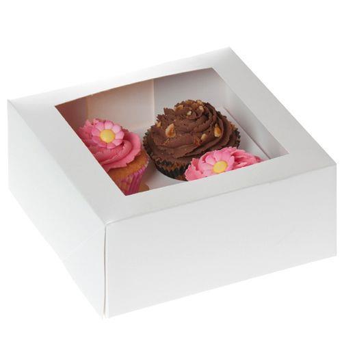 Cupcakes-esker Hvit, for 4 stor - 2pk