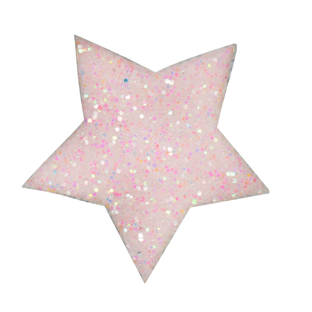 Klistremerker glitterstjerner, lys rosa - 24 stk