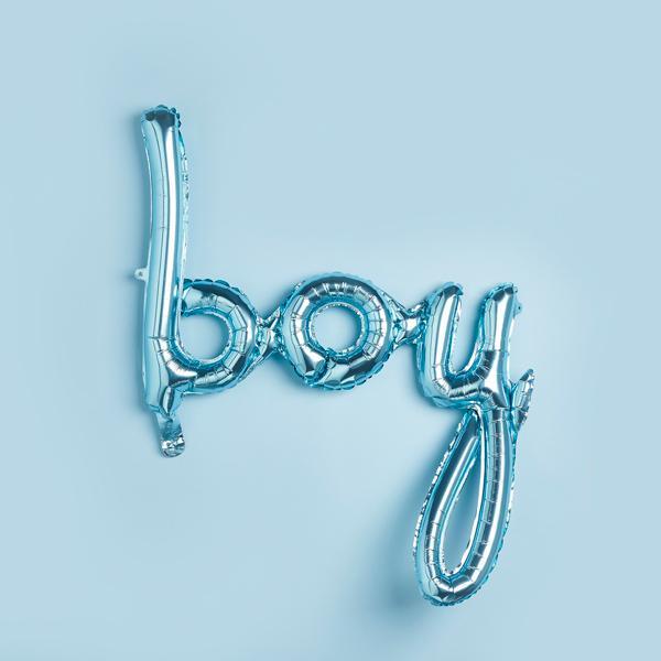 Folieballonger BOY, liten skrift - blå