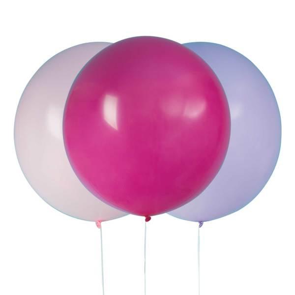 Ballonger, rosa og lilla 60 cm - 3 stk
