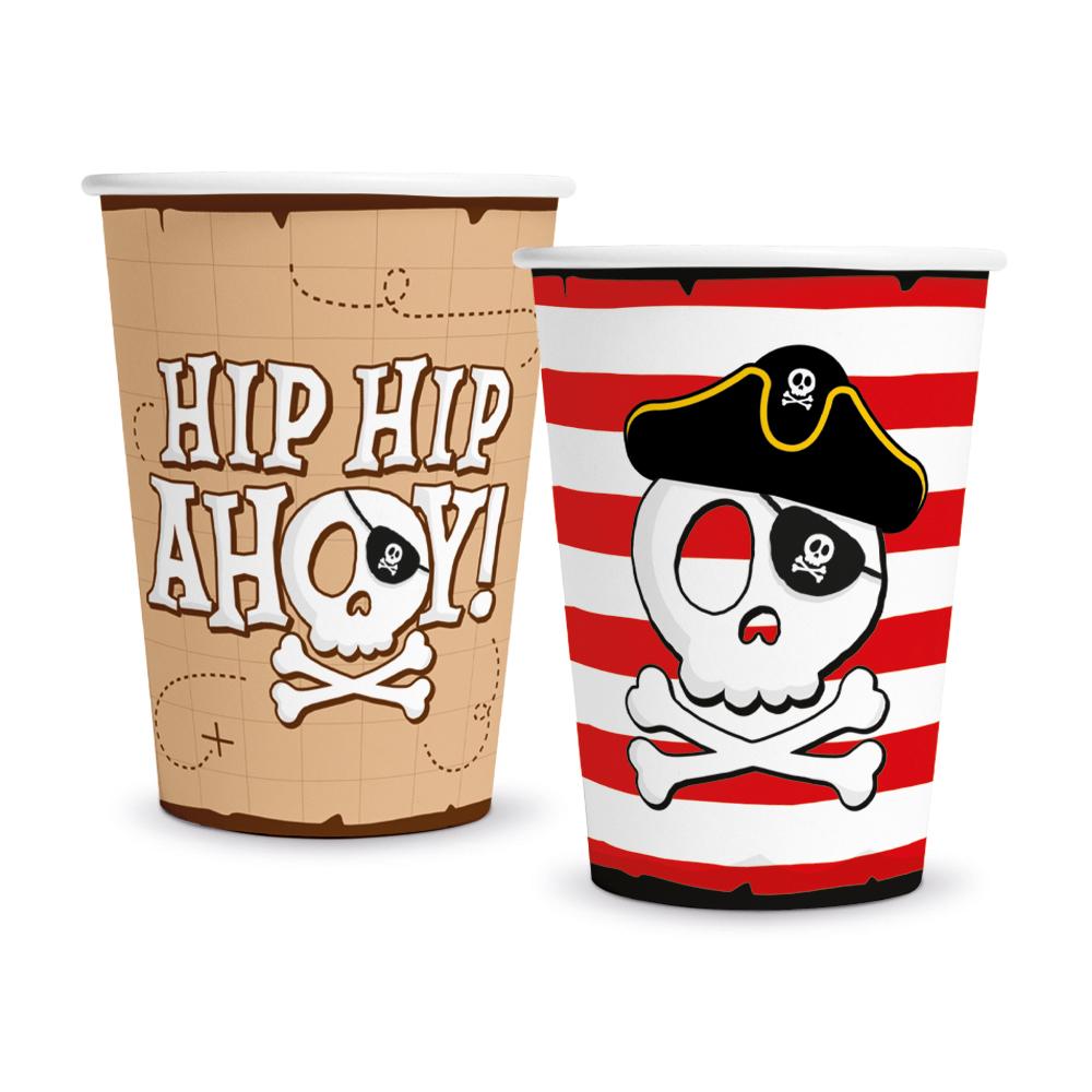 Pappkopper, Pirat Hip hip Ahoy - 8 stk